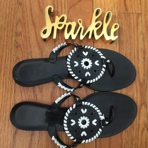 Black and White Jack Rogers Jellie Sandals